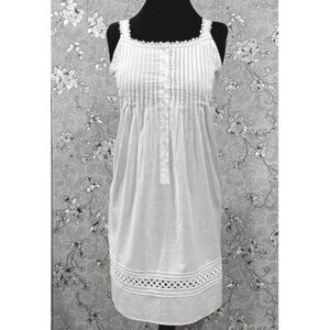 SoieRose SR-1215 Victorian Cotton Nightgown – Sleeveless Lace Trim & Pintuck Fro